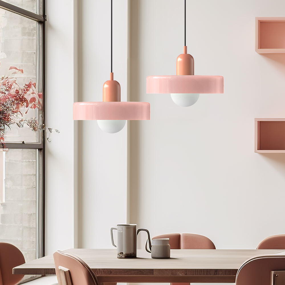 Lampe à suspension en verre Style Bauhaus Colorée