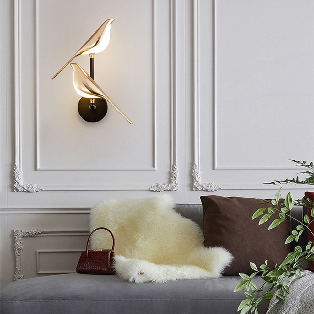 Applique Murale Premium avec Oiseau Doré