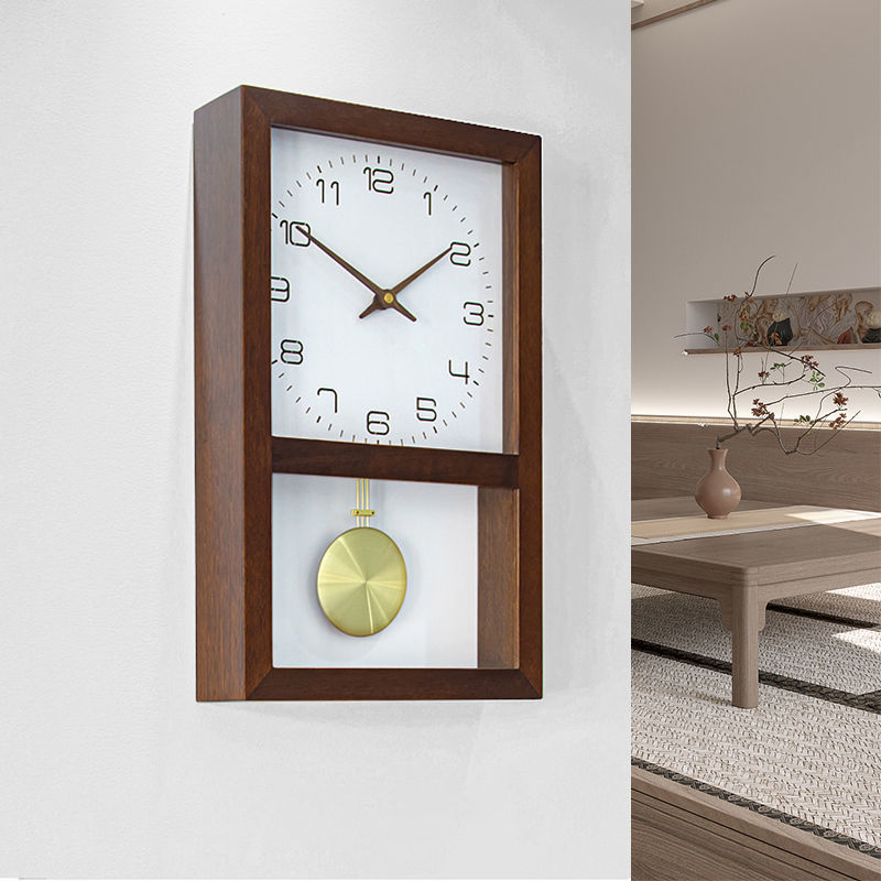 Horloge Murale Rétro Japonaise en Bois Massif