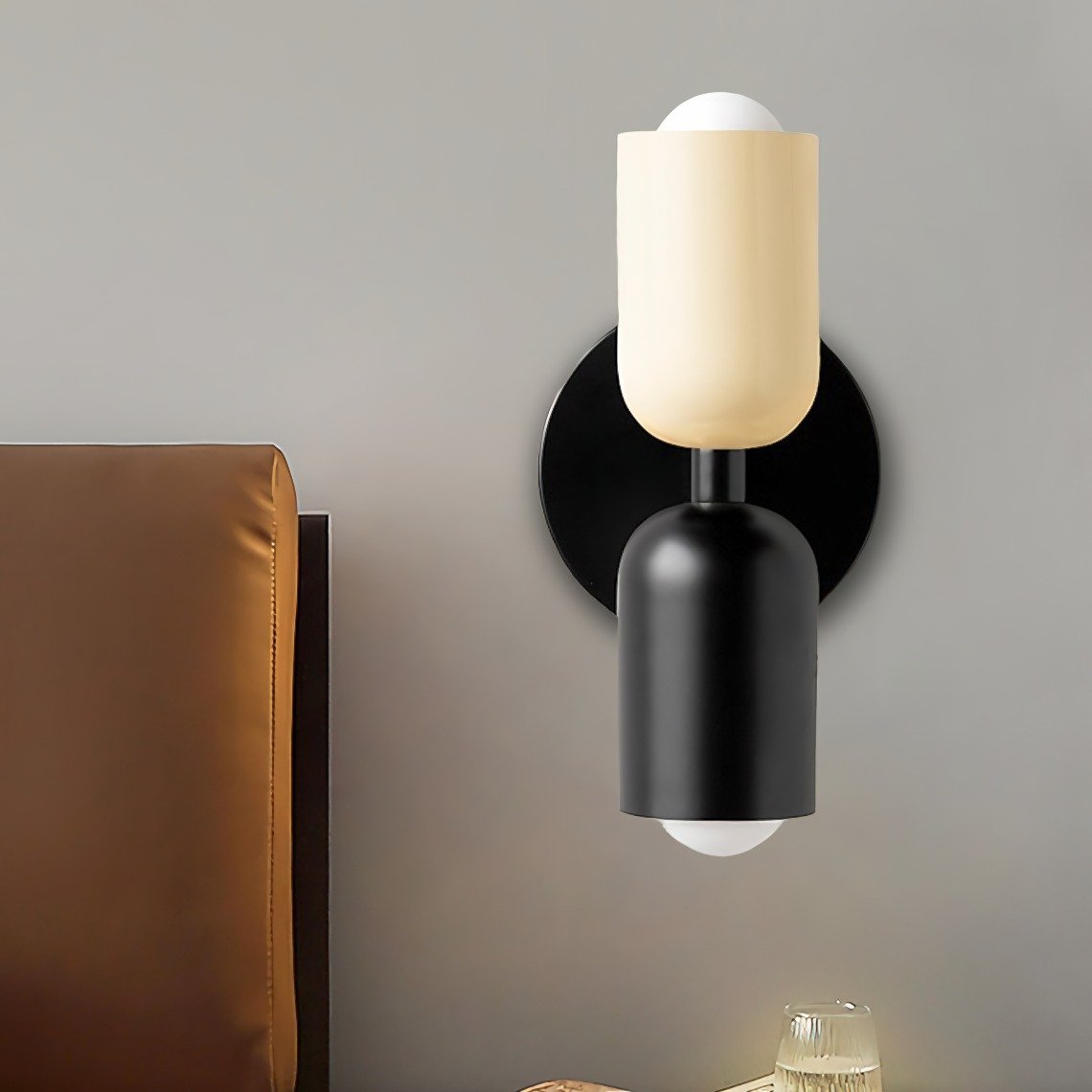 Applique Murale LED Double Tête - Crème avec Options Multi-Couleurs