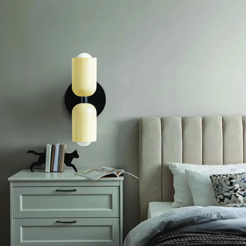 Applique Murale LED Double Tête - Crème avec Options Multi-Couleurs