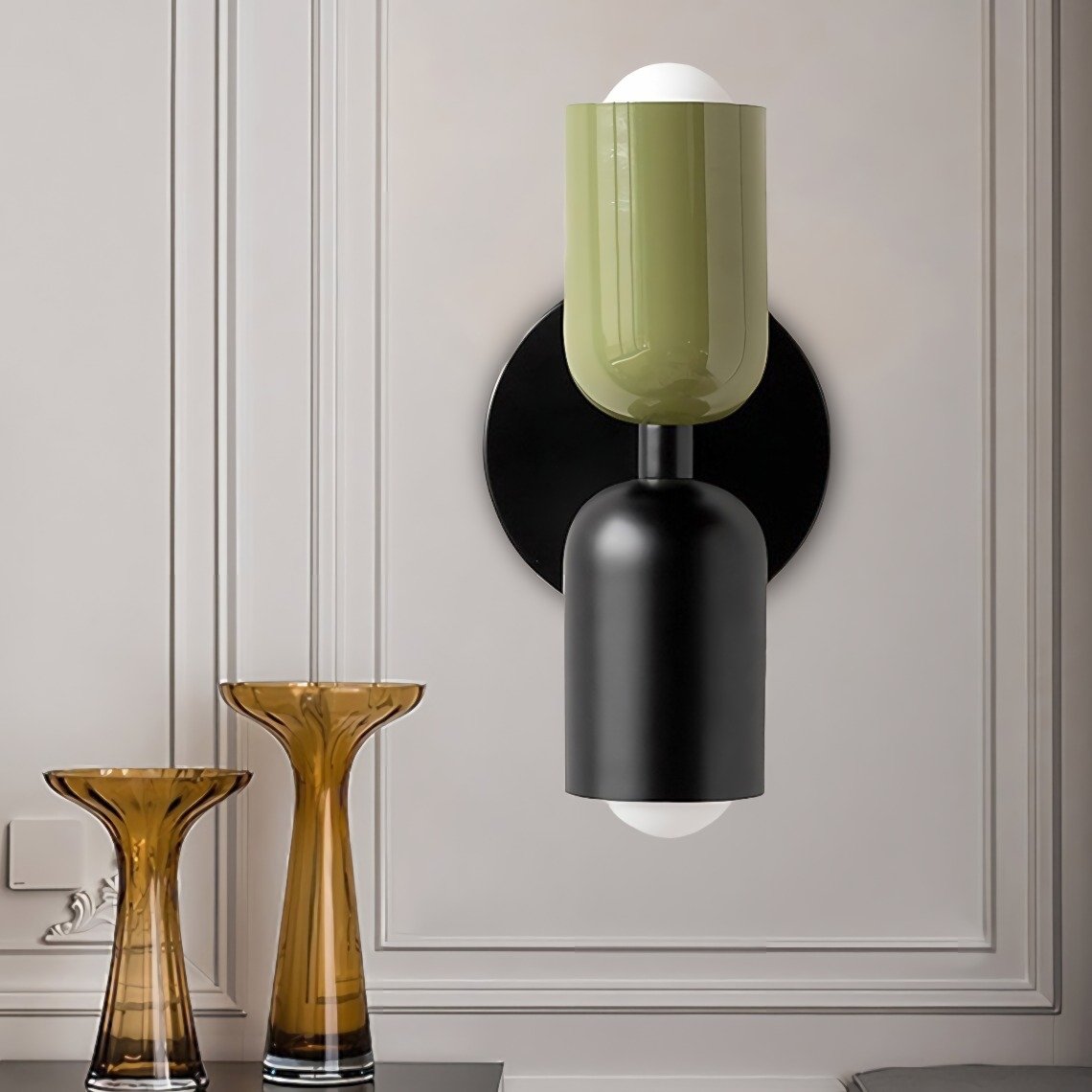 Applique Murale LED Double Tête - Crème avec Options Multi-Couleurs