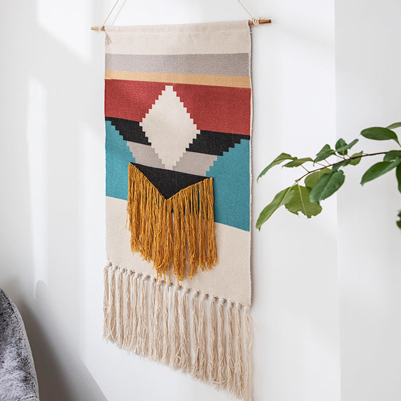 Tenture Murale en Macramé Coton Lin - Tapisseries Tissées à la Main