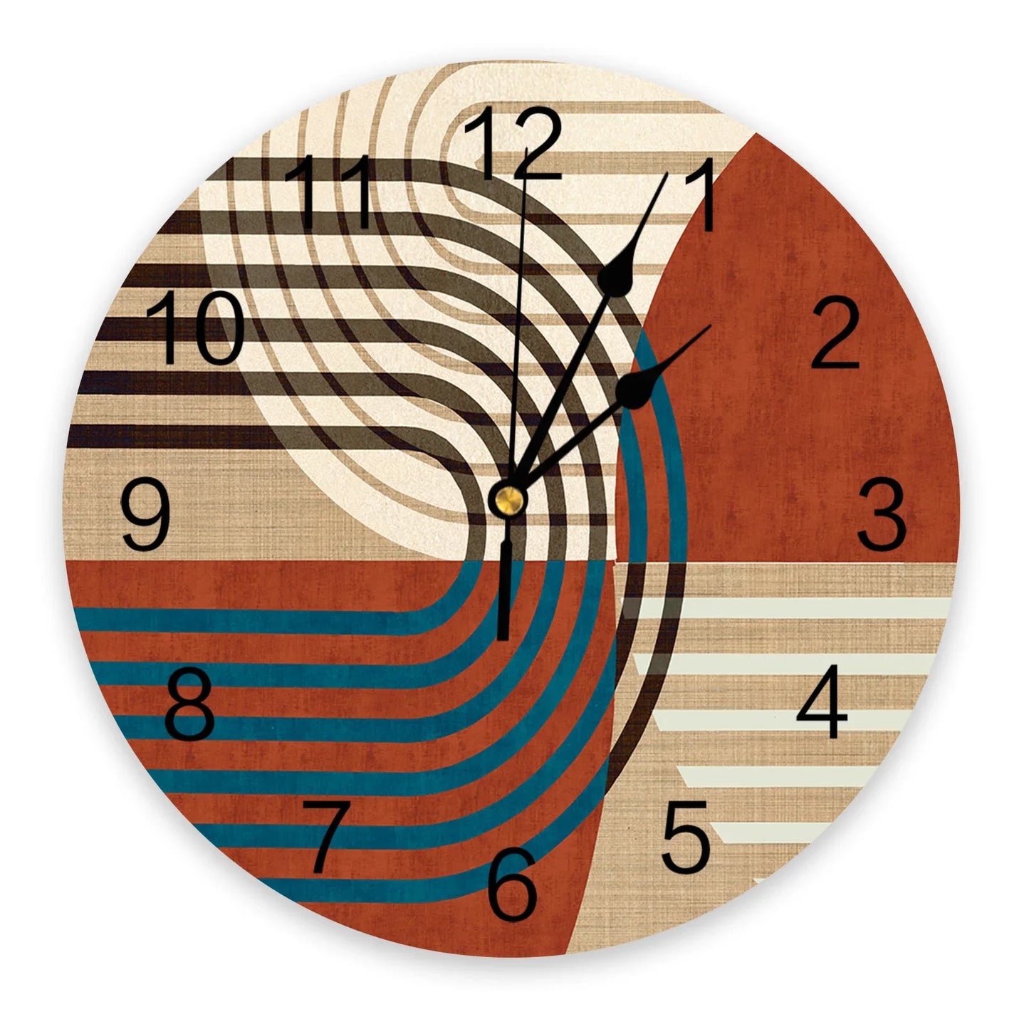 Horloge Murale Vintage Silencieuse - Design Géométrique Élégant