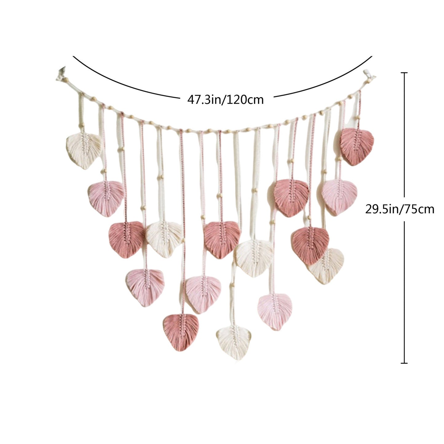 Tenture Murale en Macramé Feuilles - Décoration Bohème Naturelle