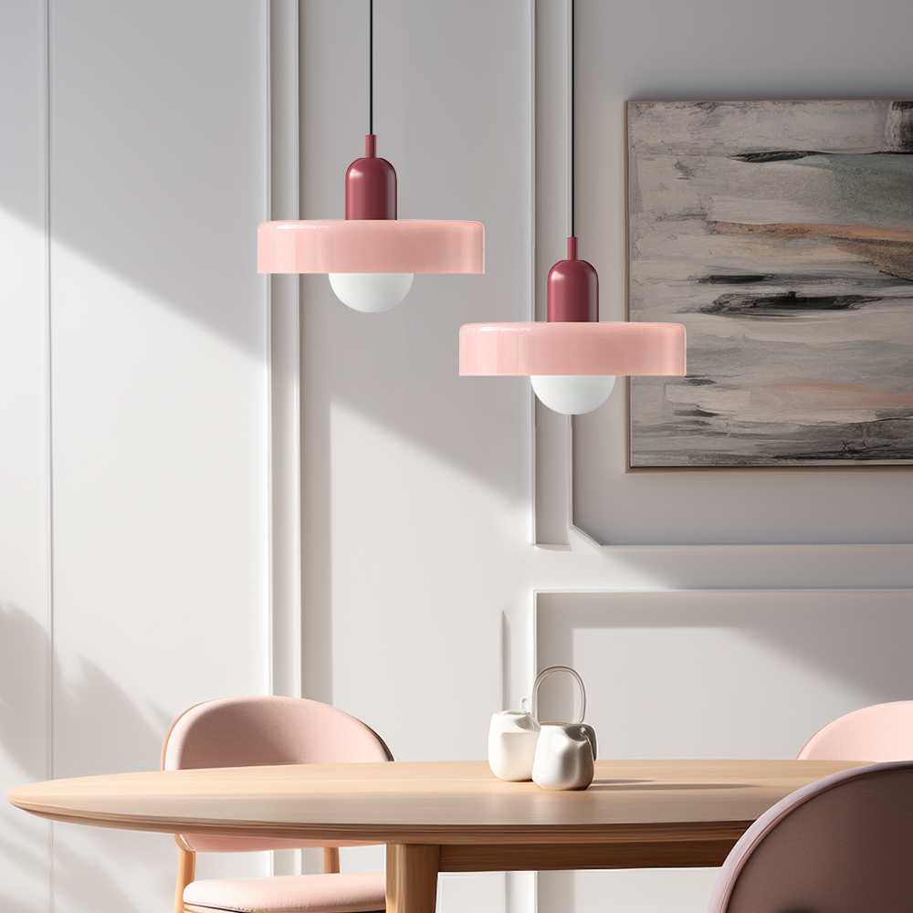 Lampe à suspension en verre Style Bauhaus Colorée
