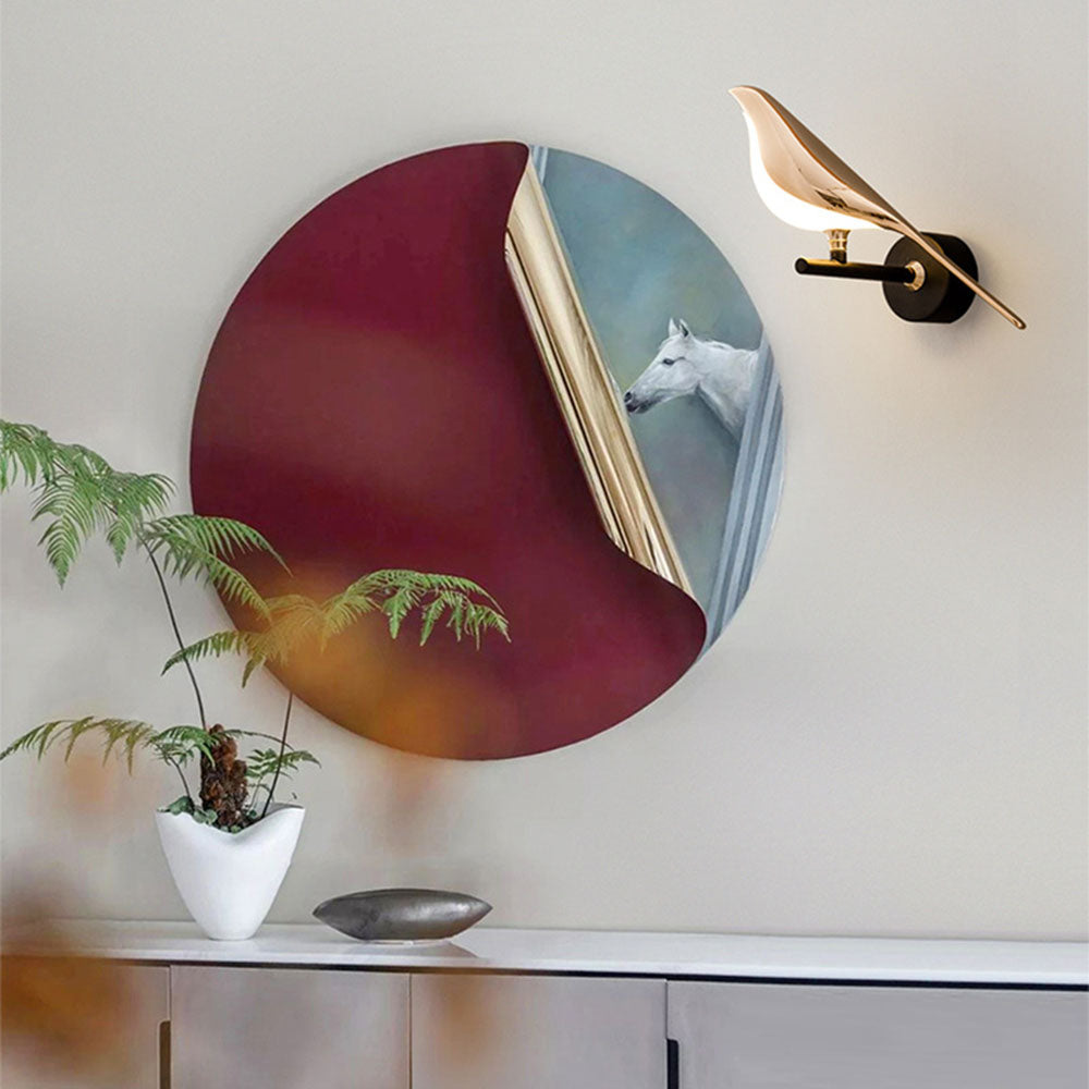 Applique Murale Premium avec Oiseau Doré