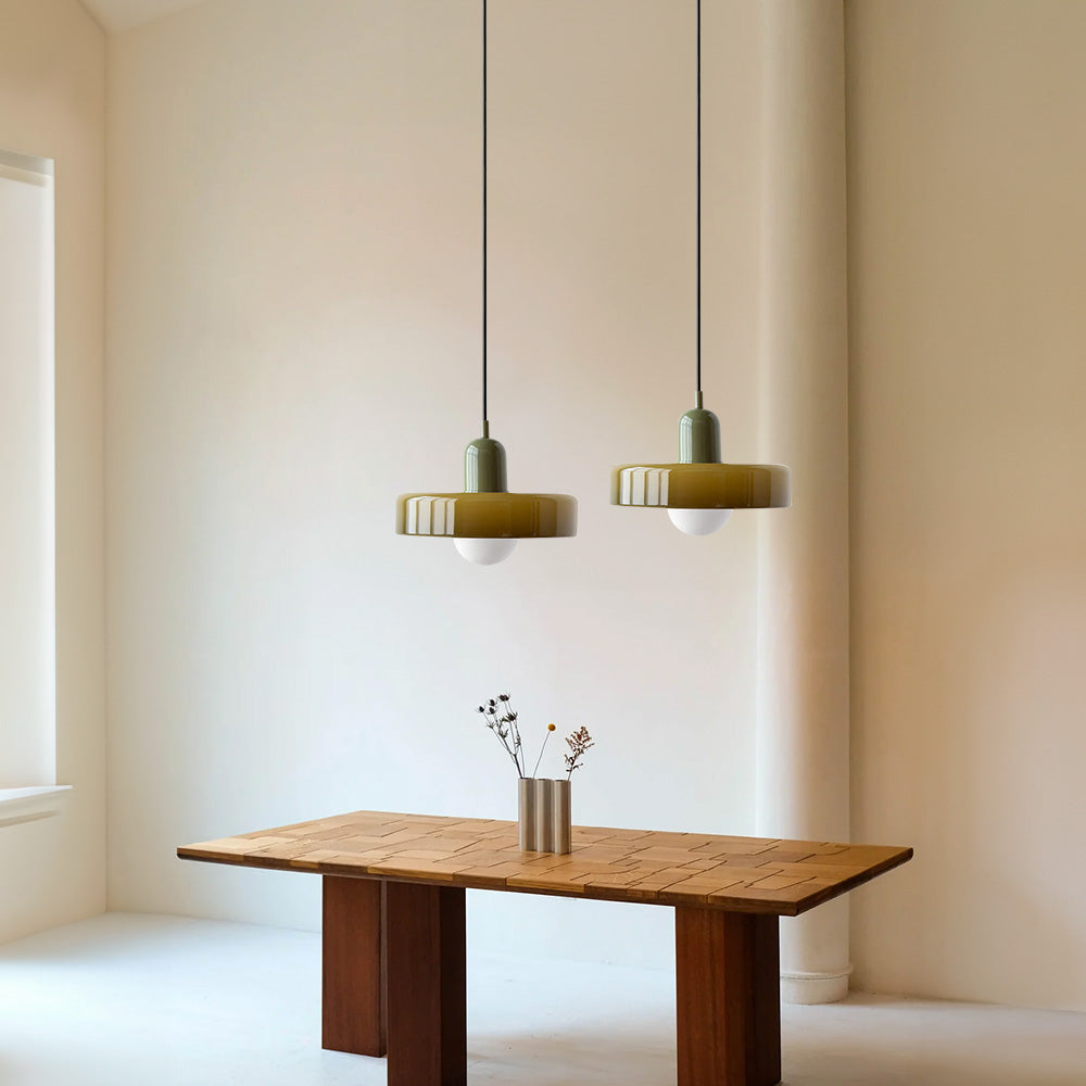 Lampe à suspension en verre Style Bauhaus Colorée