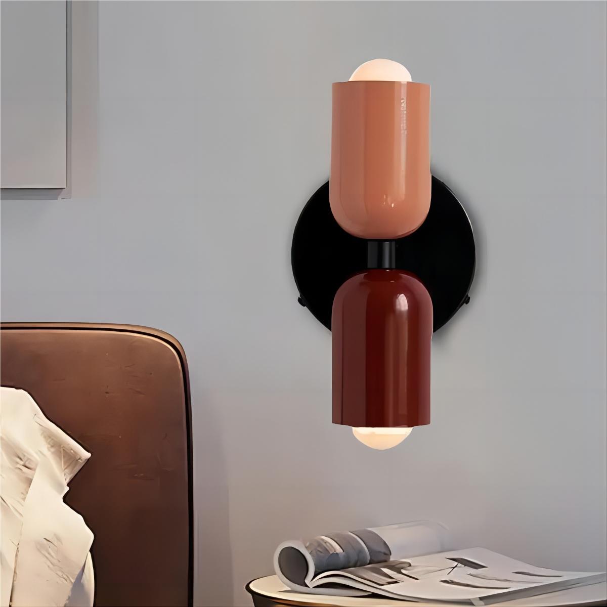 Applique Murale LED Double Tête - Crème avec Options Multi-Couleurs