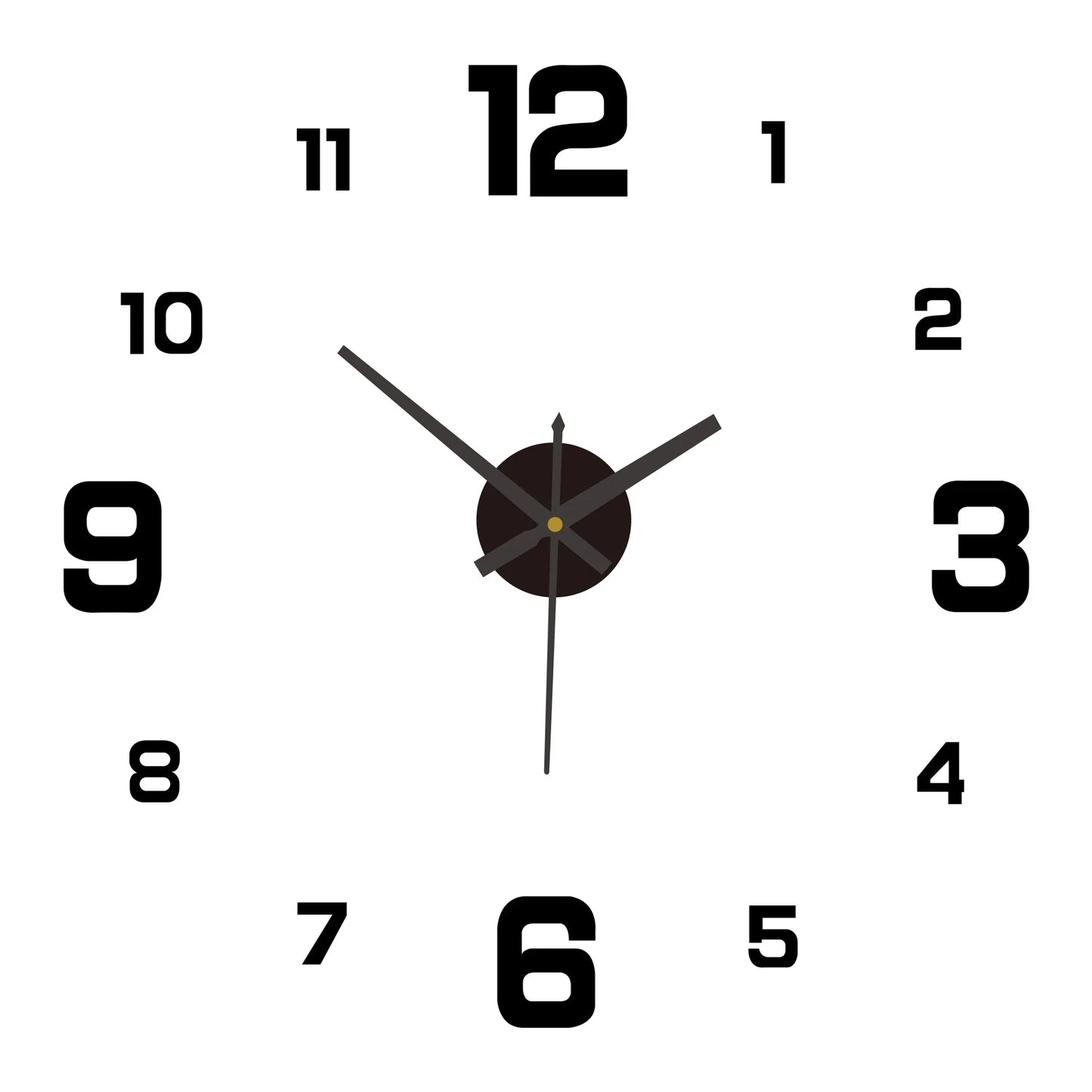 Horloge murale 3D sans cadre