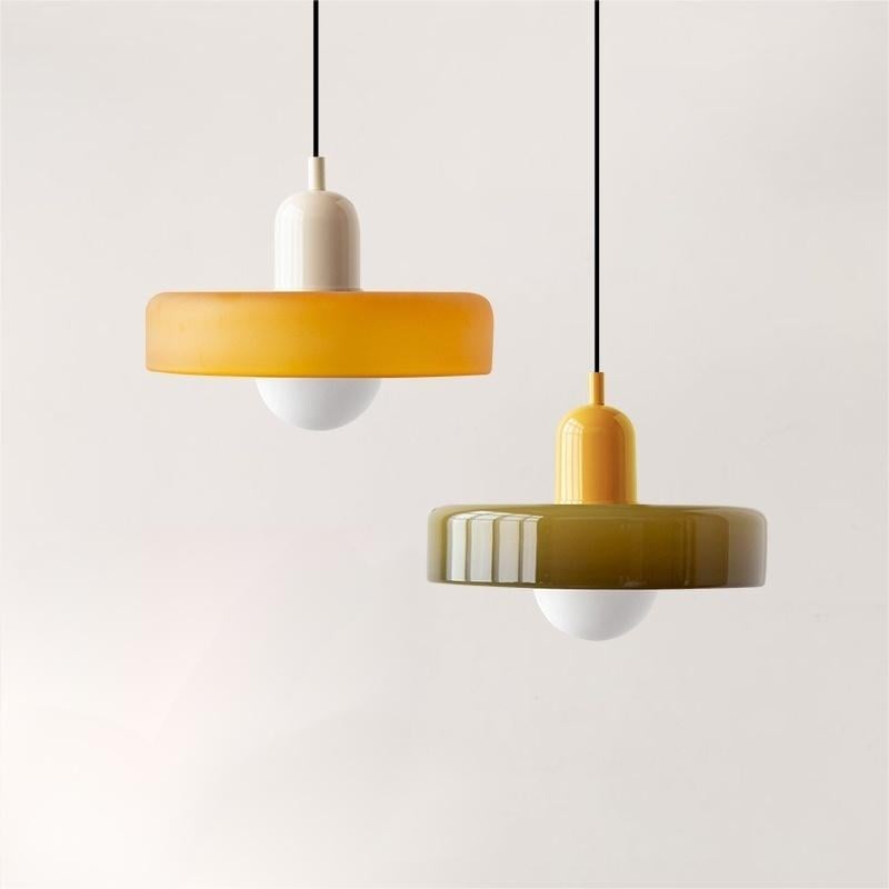 Lampe à suspension en verre Style Bauhaus Colorée