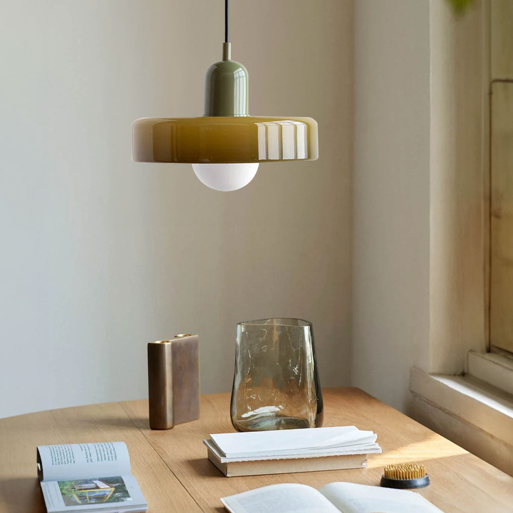 Lampe à suspension en verre Style Bauhaus Colorée
