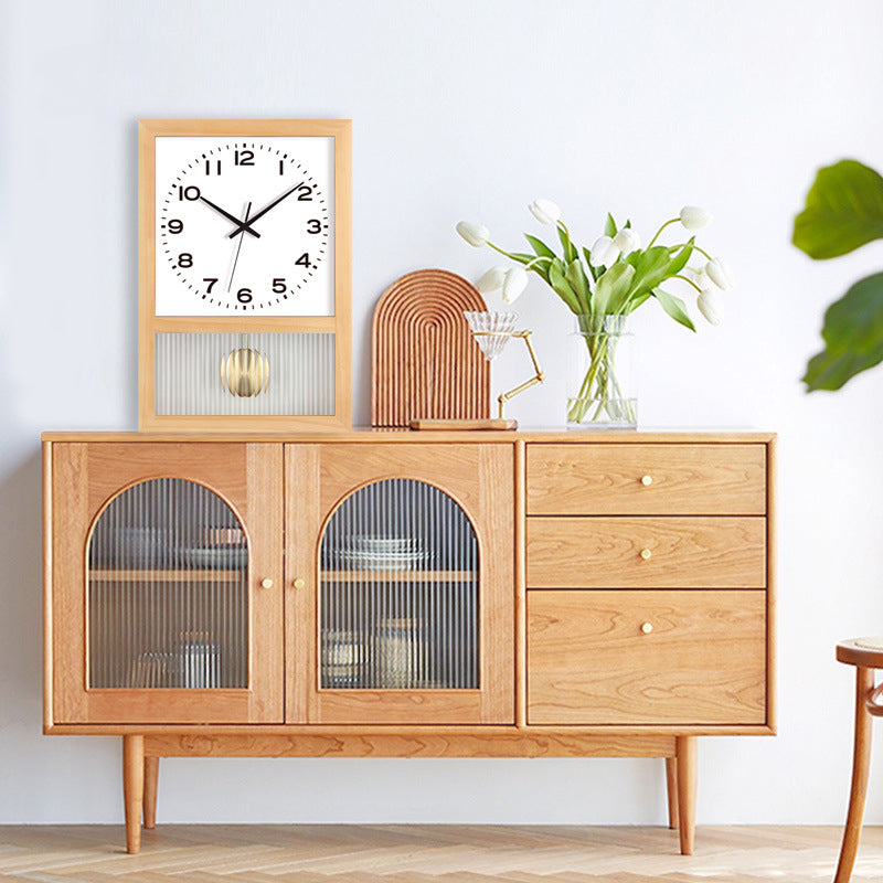 Horloge Murale Rétro Japonaise en Bois Massif