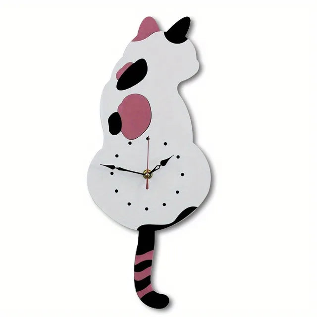 Horloge à pendule chat