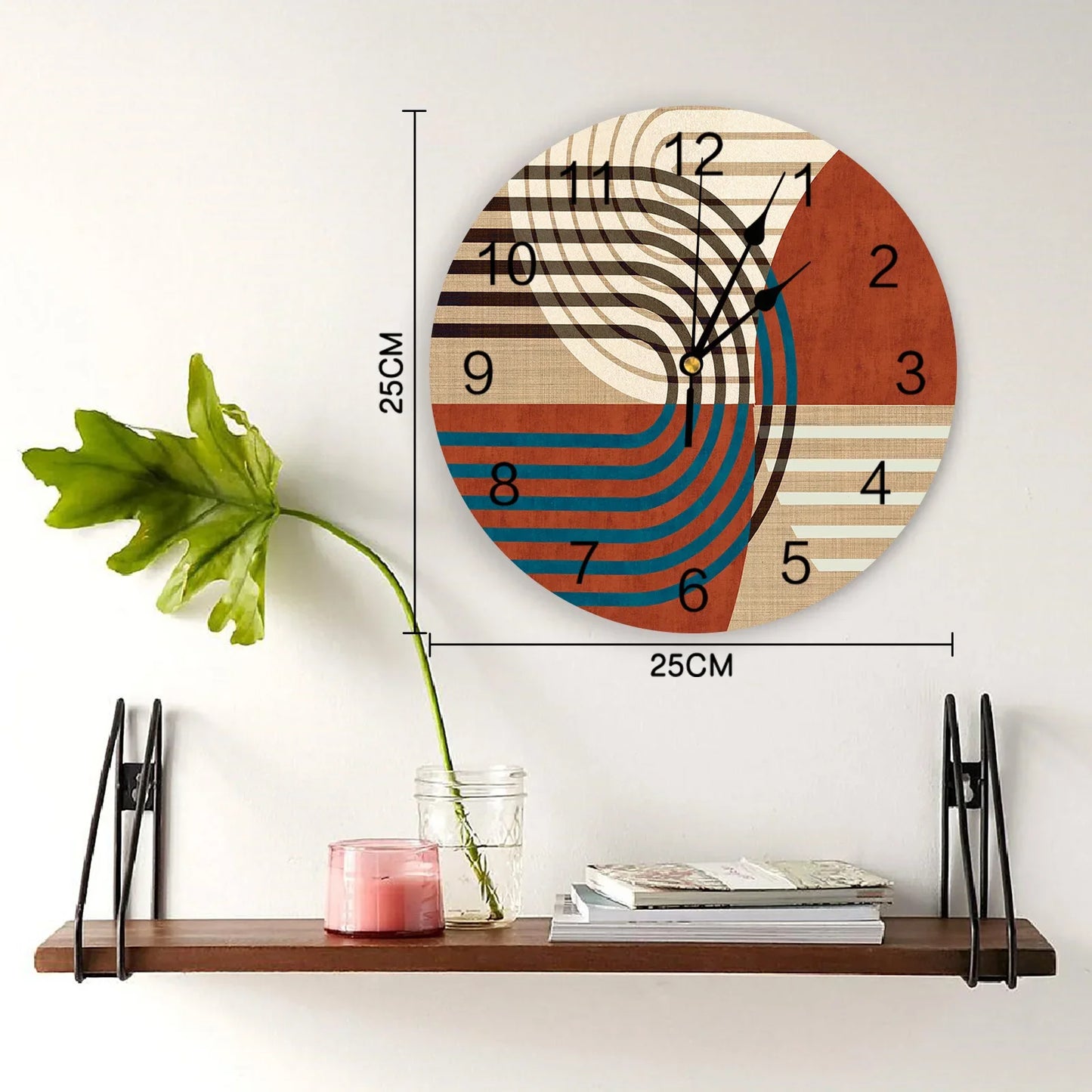 Horloge Murale Vintage Silencieuse - Design Géométrique Élégant
