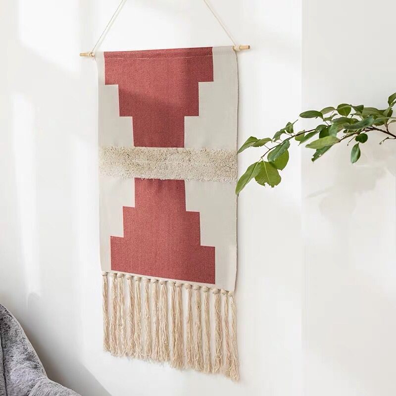 Tenture Murale en Macramé Coton Lin - Tapisseries Tissées à la Main