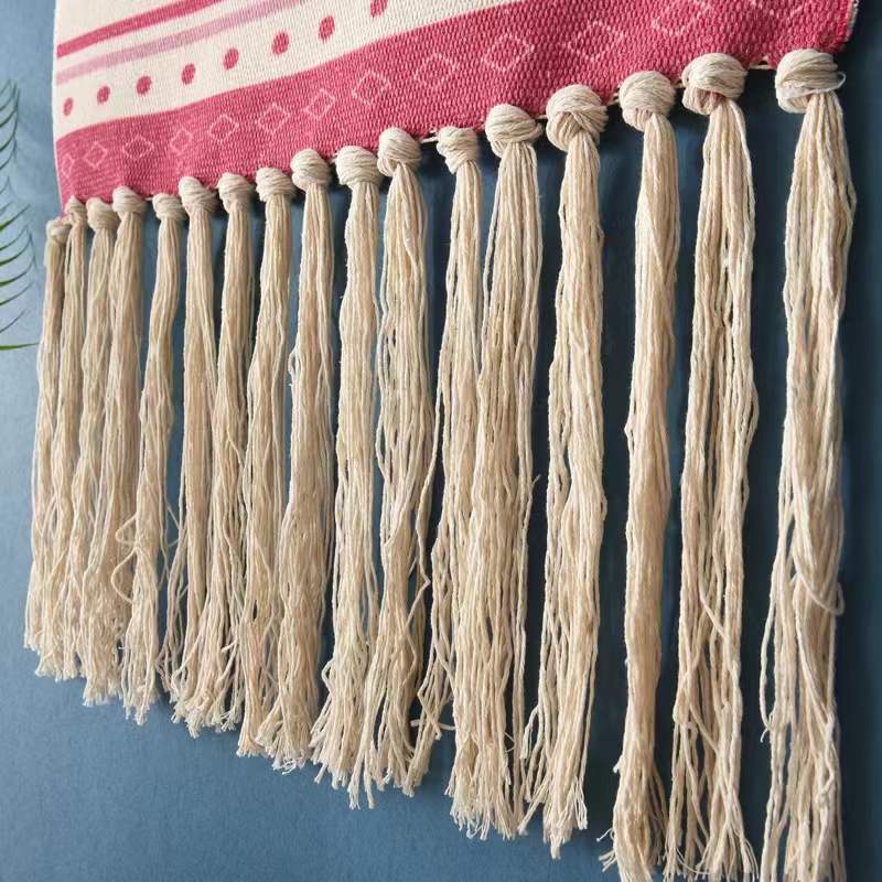 Tenture Murale en Macramé Coton Lin - Tapisseries Tissées à la Main