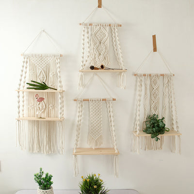 Étagère Murale en Macramé pour Plantes - Décoration Bohème Luxueuse
