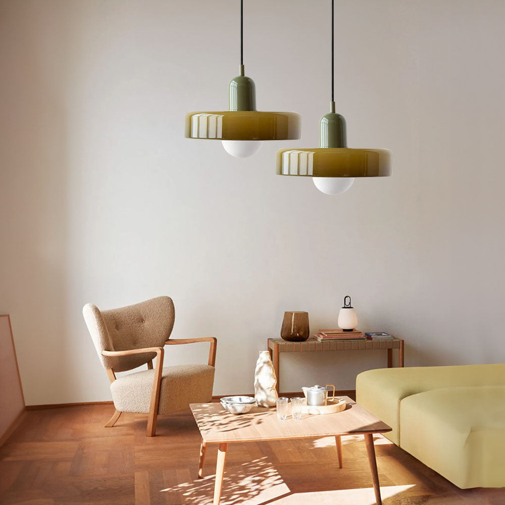 Lampe à suspension en verre Style Bauhaus Colorée