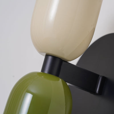 Applique Murale LED Double Tête - Crème avec Options Multi-Couleurs