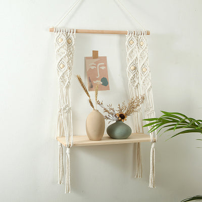 Étagère Murale en Macramé pour Plantes - Décoration Bohème Luxueuse