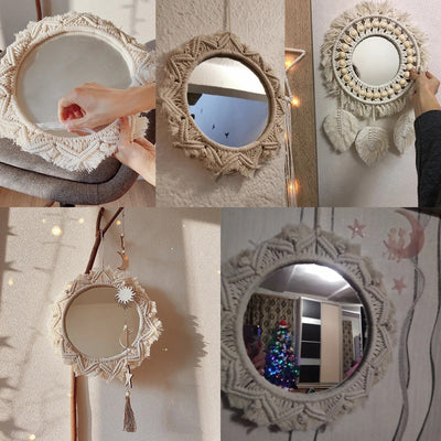 Miroirs décoratifs nordiques en macramé