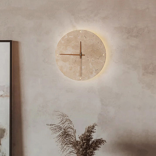 Horloge murale lumineuse en marbre