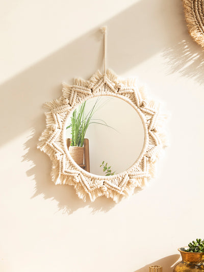 Miroirs décoratifs nordiques en macramé
