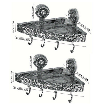 Étagère de Rangement Sans Perçage - Style Luxueux avec Ventouse