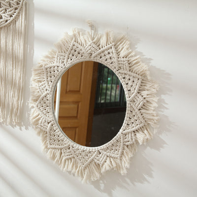 Miroir mural en rotin nordique