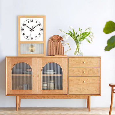 Horloge Murale Rétro Japonaise en Bois Massif