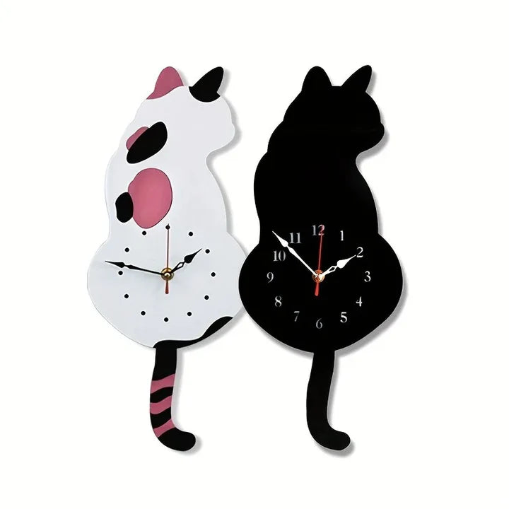 Horloge à pendule chat