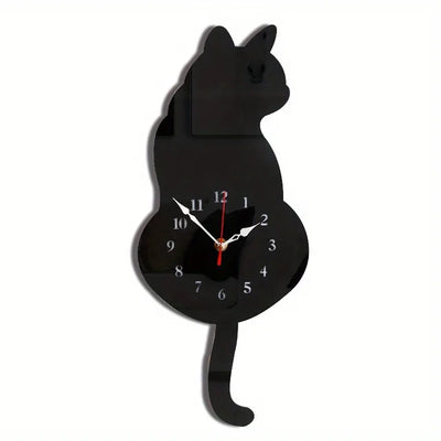 Horloge à pendule chat