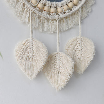 Miroir Rond en Macramé pour Décoration Murale Style Boho