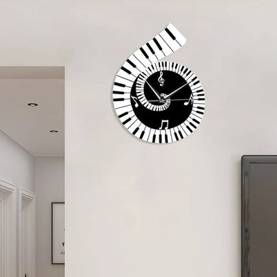 Horloge Murale avec Clé de Sol et Clavier de Piano