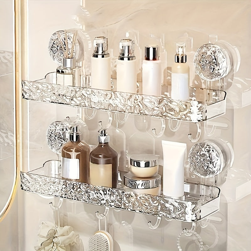 Étagère de Rangement Sans Perçage - Style Luxueux avec Ventouse