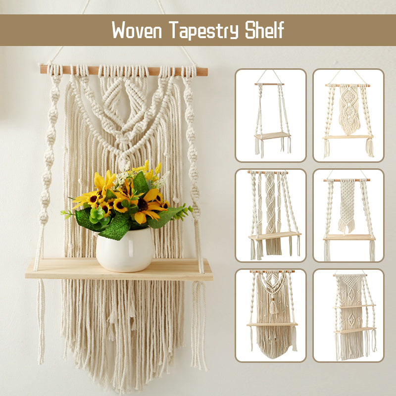 Étagère Murale en Macramé pour Plantes - Décoration Bohème Luxueuse