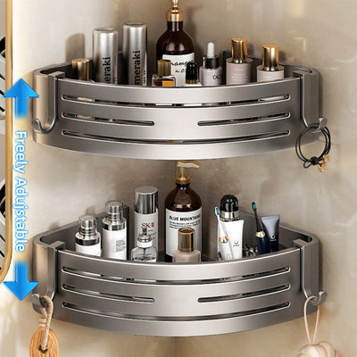 Organisateur de Rangement d'Angle Mural - Étagère de Douche Triangulaire sans Perçage