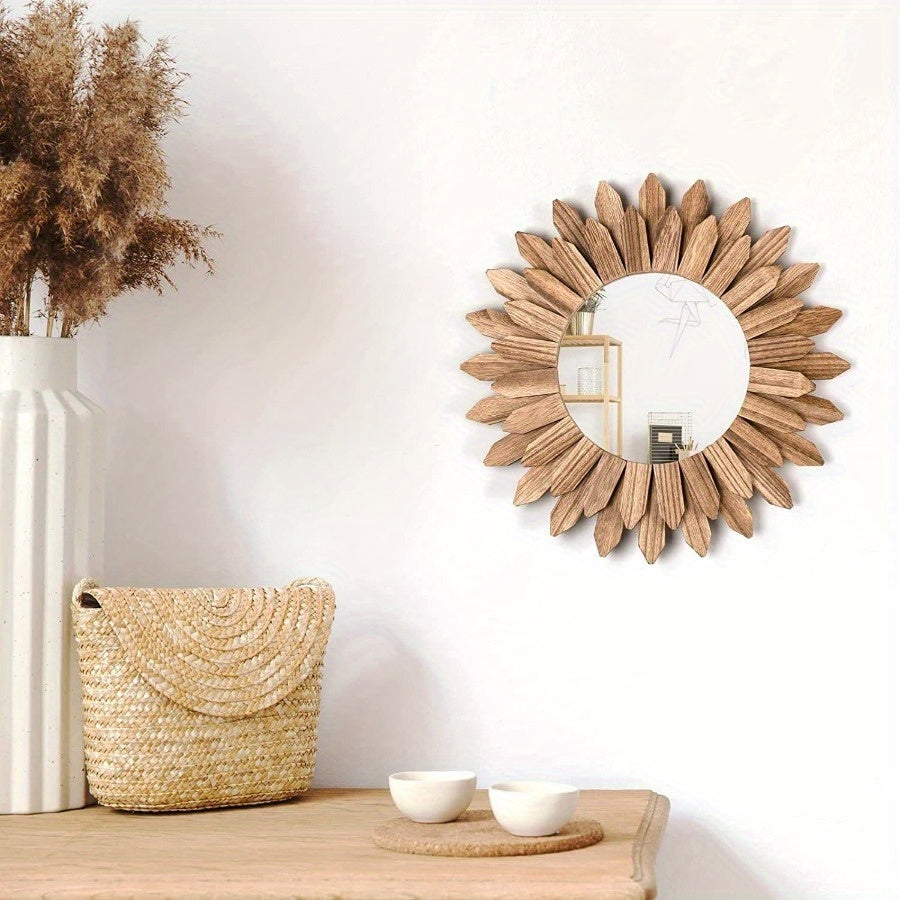Miroir décoratif de ferme en bois rustique