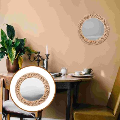 Miroir mural en rotin nordique