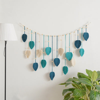 Tenture Murale en Macramé Feuilles - Décoration Bohème Naturelle