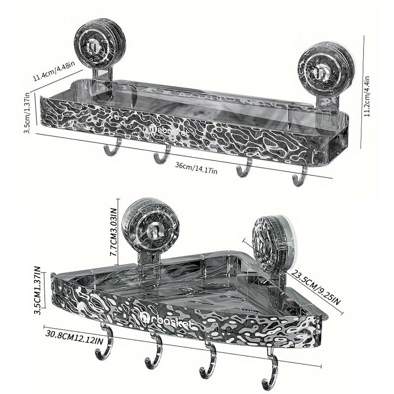 Étagère de Rangement Sans Perçage - Style Luxueux avec Ventouse